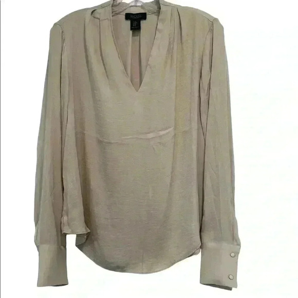 RACHEL ROY LONG SLEEVE BLOUSE V NECK LINE BUTTON ON CUFF SIZE M - Picture 1 of 5